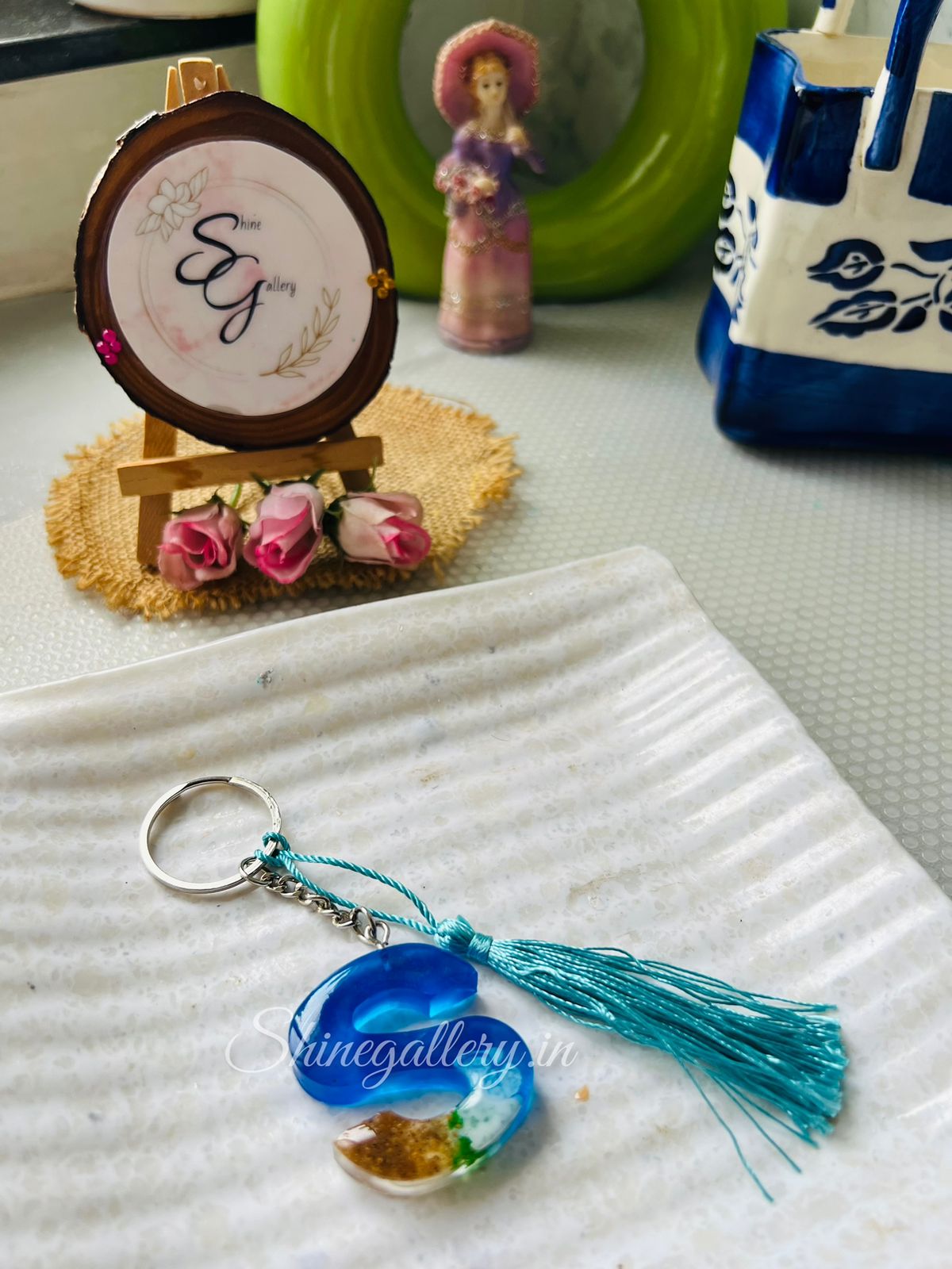 Individual Letter Keychain With Mini Tassels Acrylic Initial 