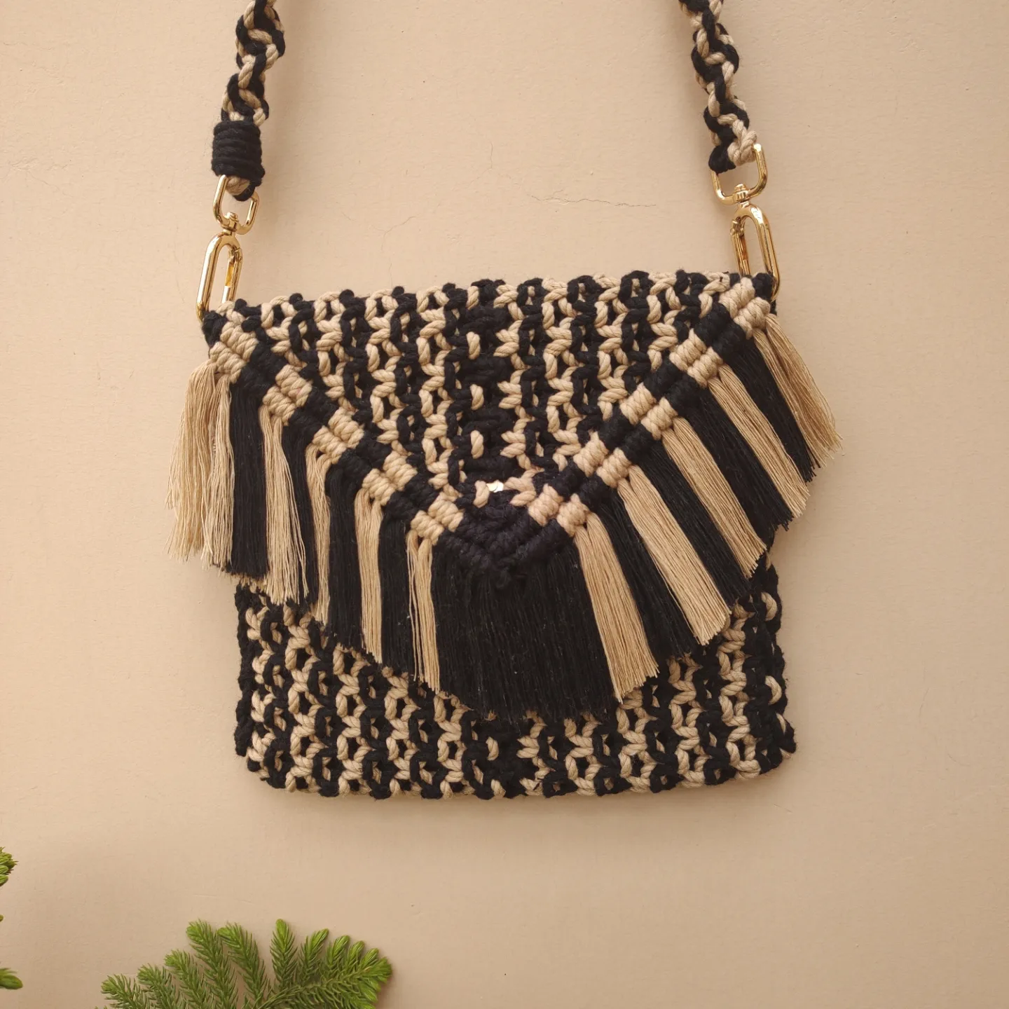 Black Crochet Bag Black Crochet Clutch Designer Woman Bag 