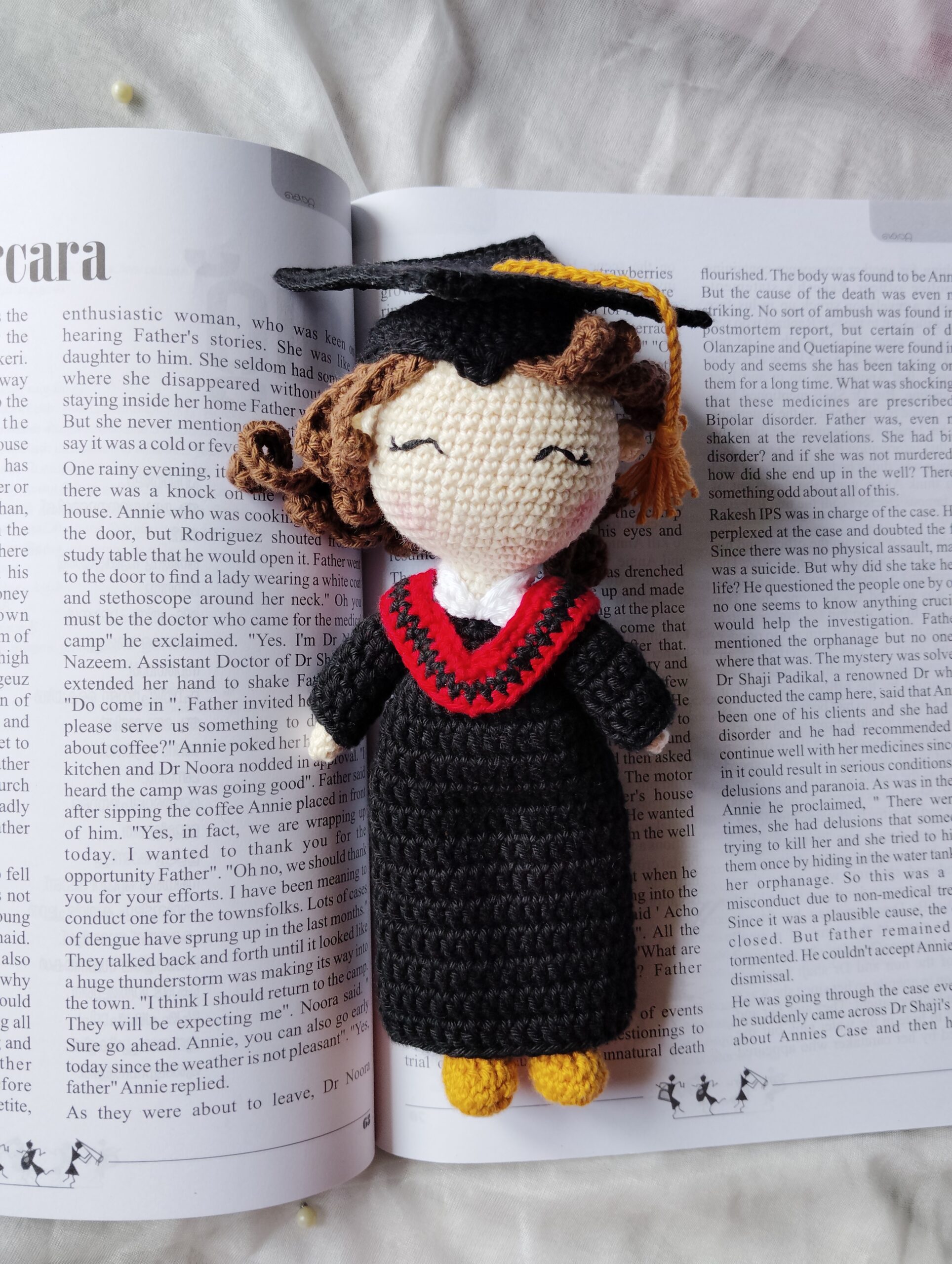 Crochet graduation sales doll