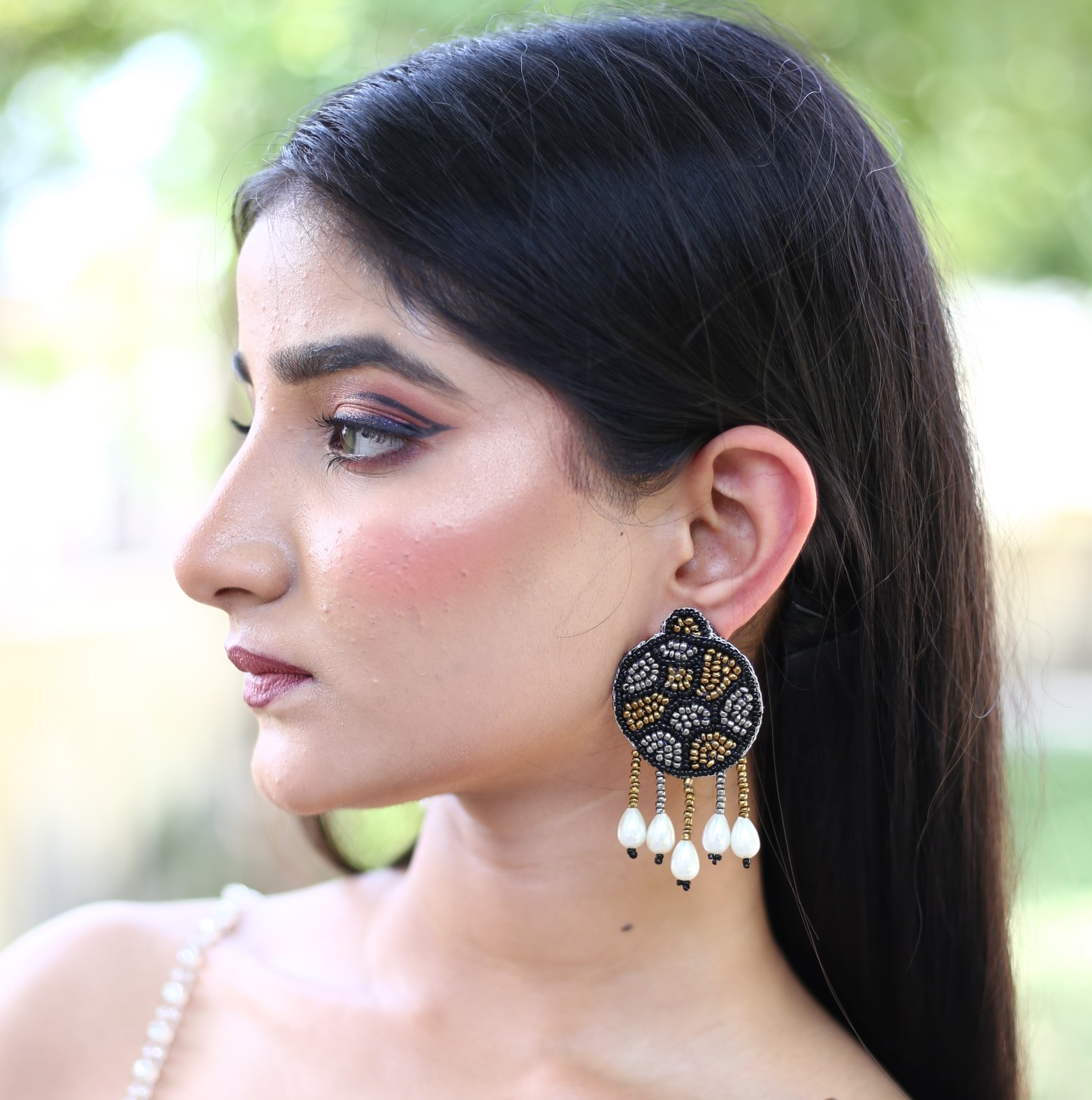 22Kt yellow gold handmade Stylish designer fancy earring gorgeous brides  gift daily use best gifting stud earring charm jewelry ear129  TRIBAL  ORNAMENTS