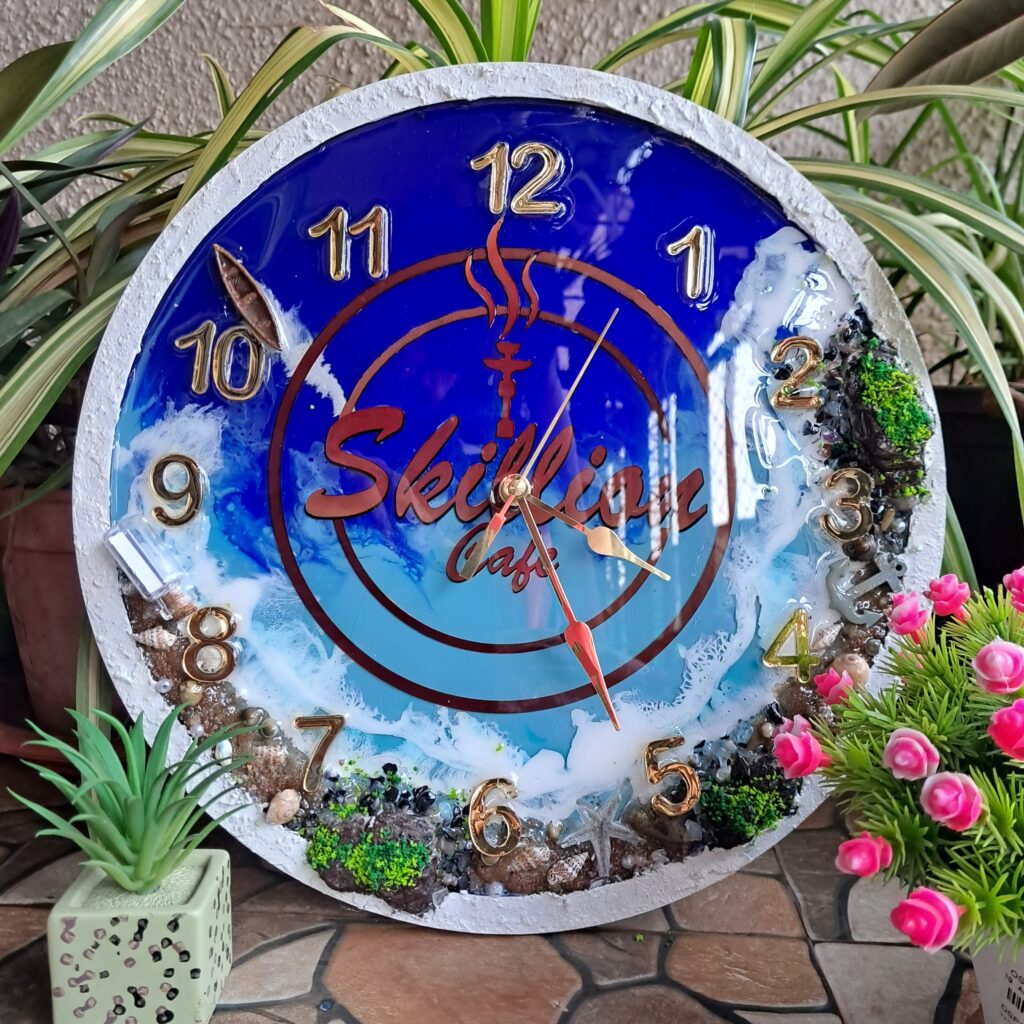 Blue Sea theme Wall Clock with Logo