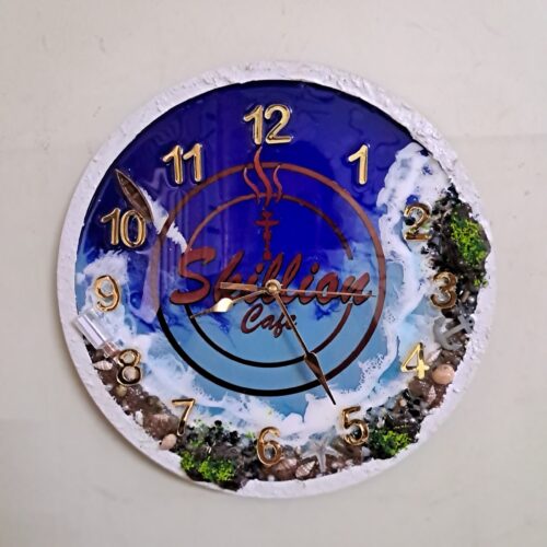 Blue Sea theme Wall Clock with Logo