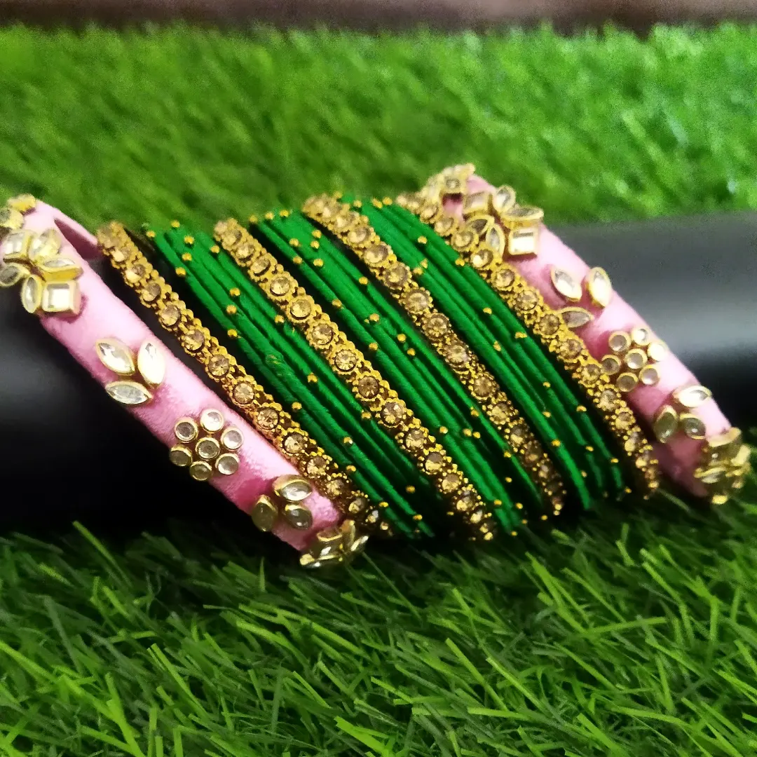 Fancy silk clearance thread bangles