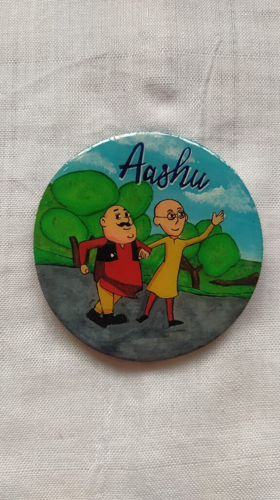 Motu Patlu theme Fridge Magnet with the name