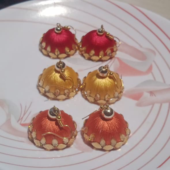 silk thread Jhumka (XL) - Image 6