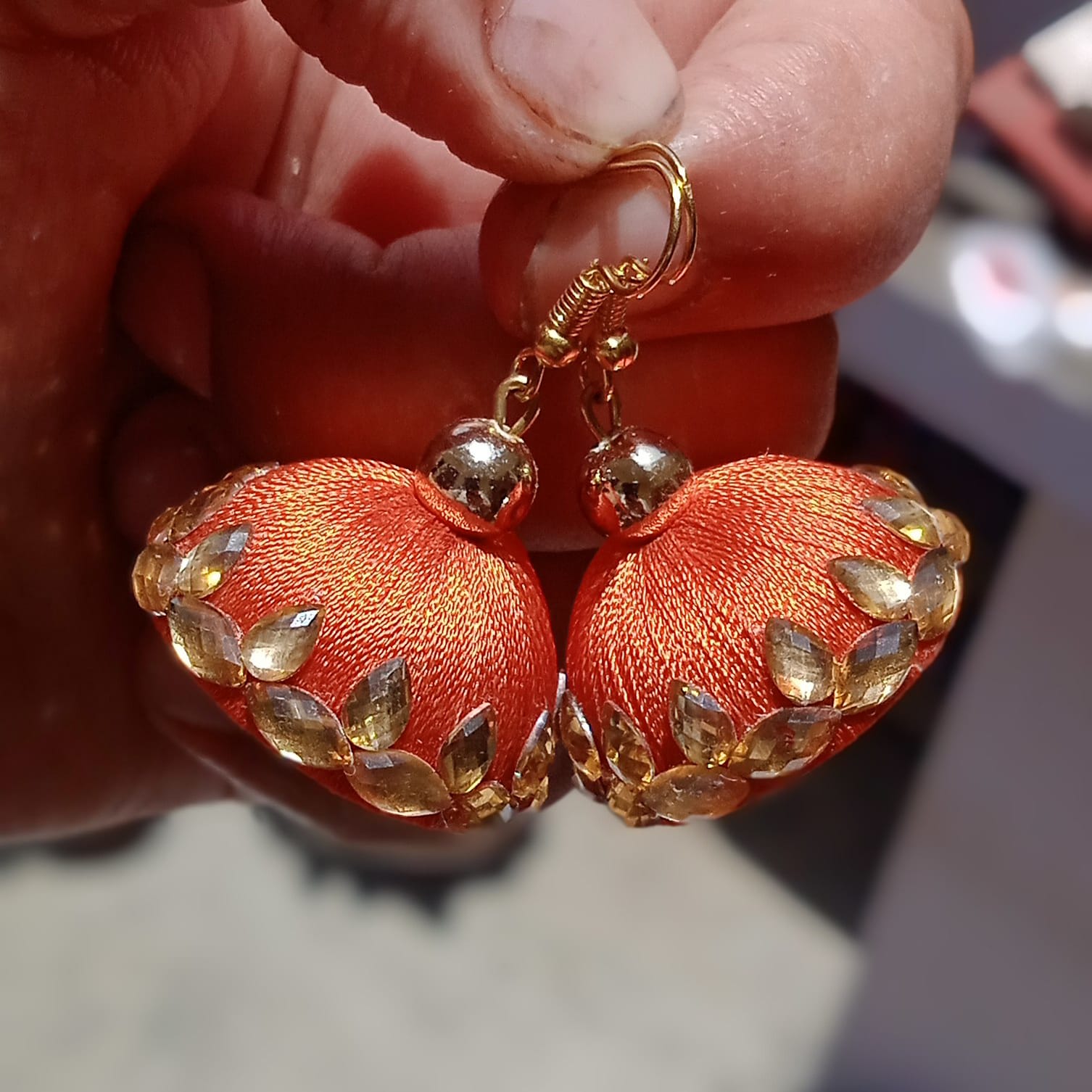 silk thread Jhumka (XL) - Image 4