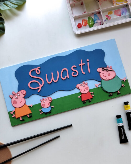 Peppa pig family nameplate