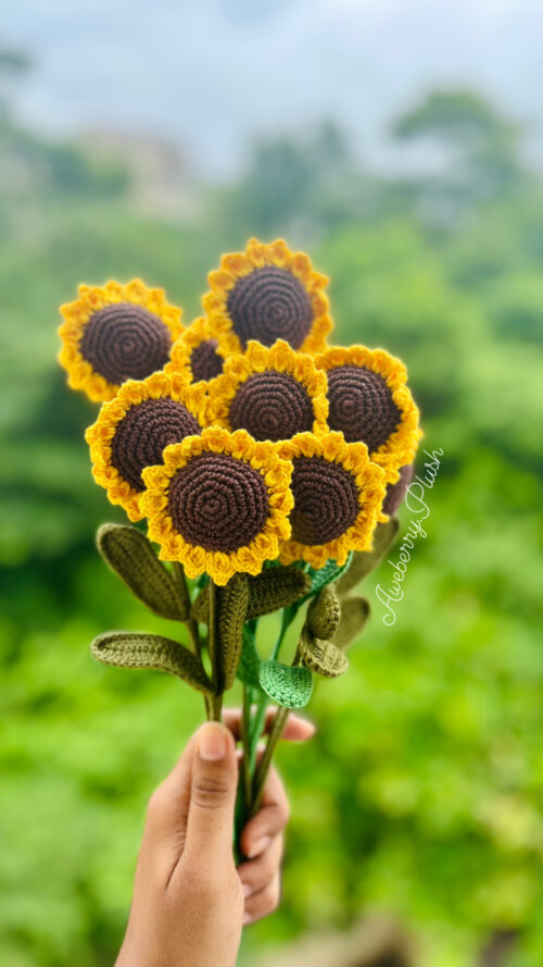 Crochet sunflowers
