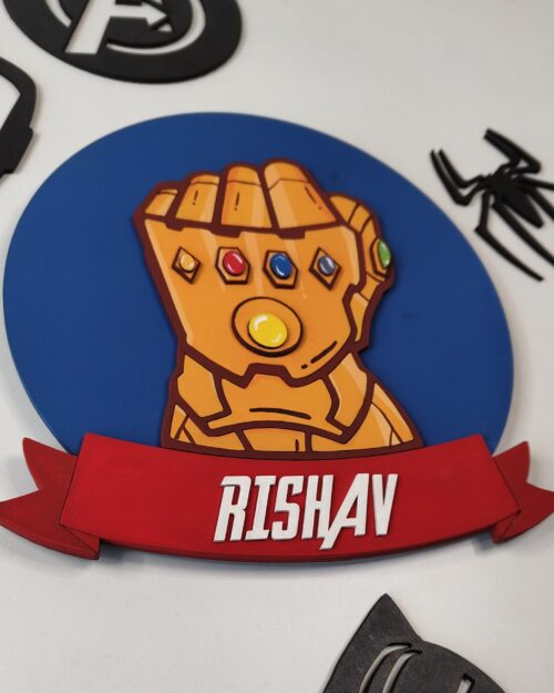 Avengers Super hero Customised Thanos Name plate Kids