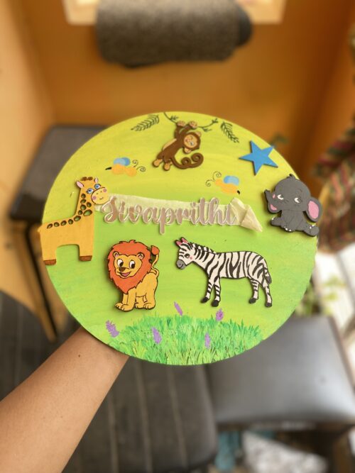 Jungle theme kids nameplate