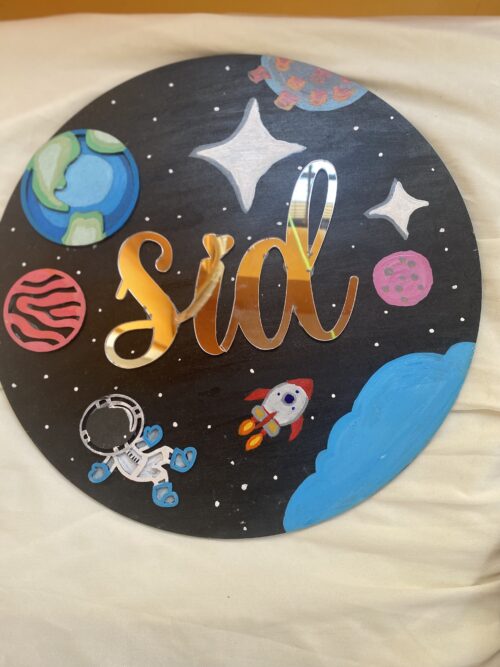 Space theme kids nameplate