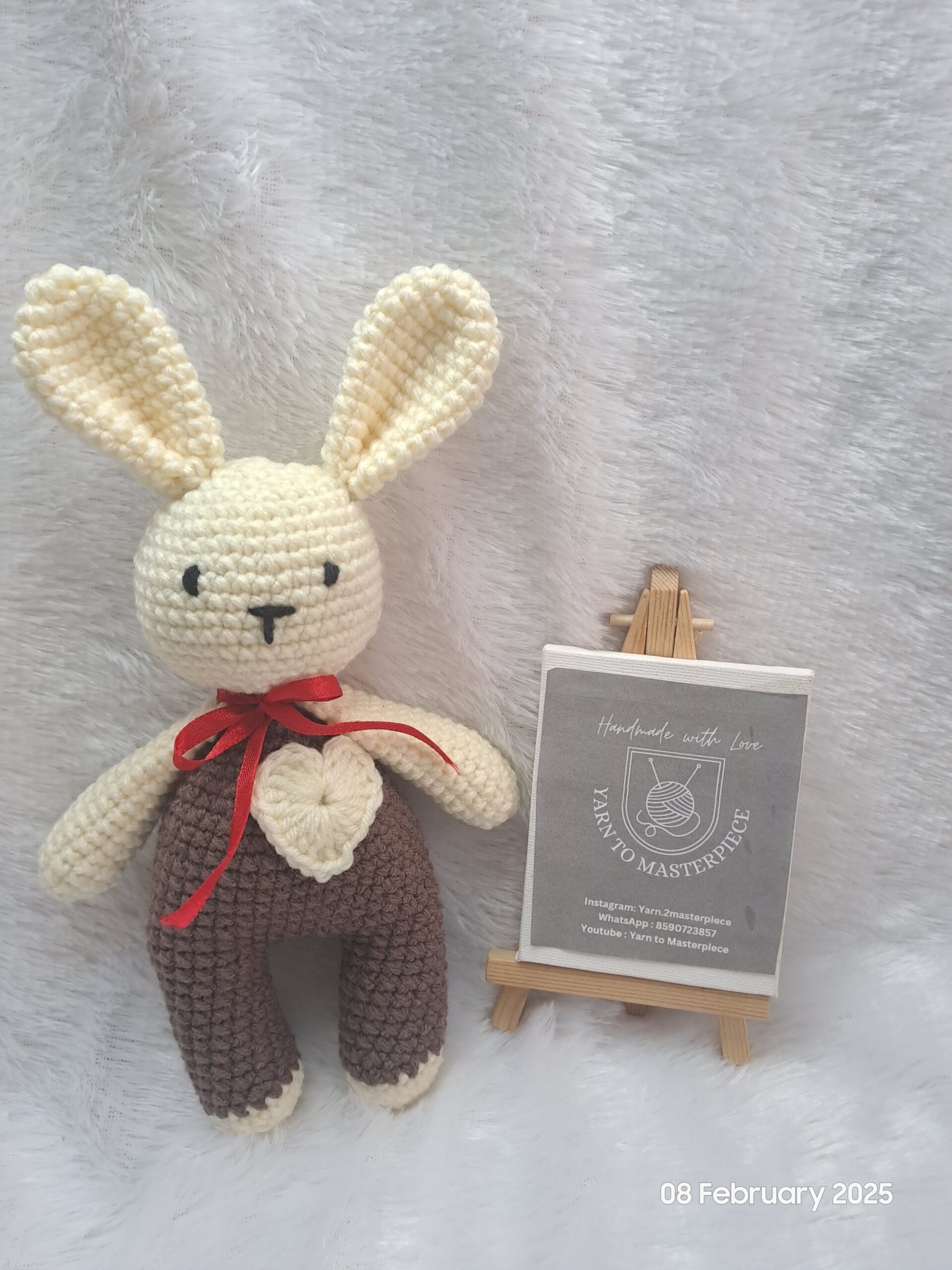 Crochet Bunny/ Handmade crochet Rabbit with heart - Image 3