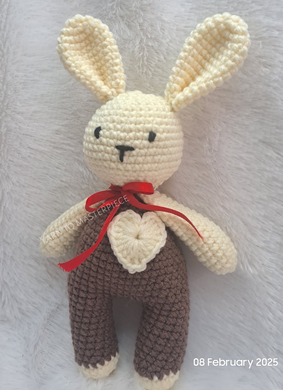 Crochet Bunny/ Handmade crochet Rabbit with heart - Image 2