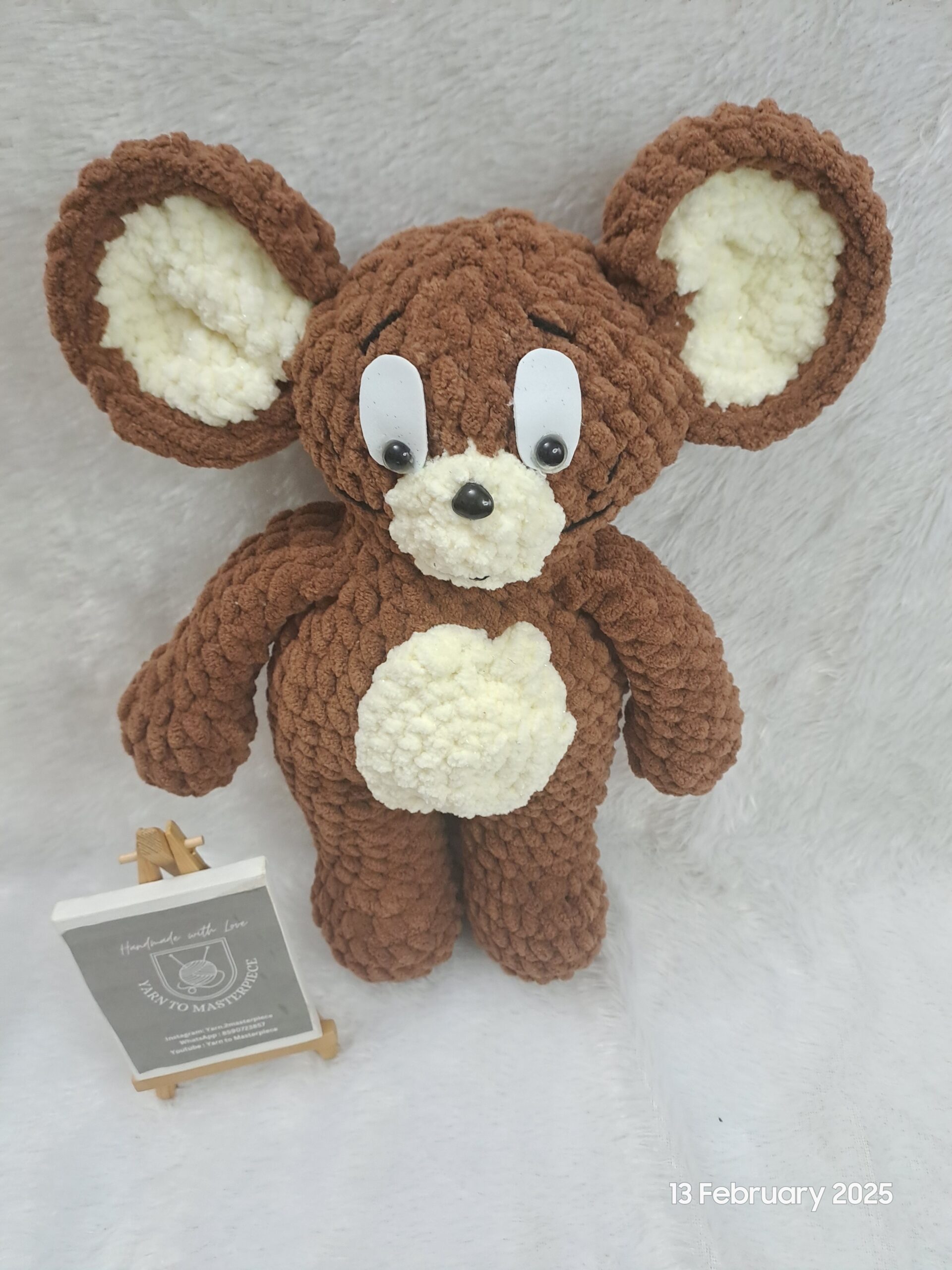 Crochet handmade mouse soft toy/ Crochet plushie Jerry toy - Image 5