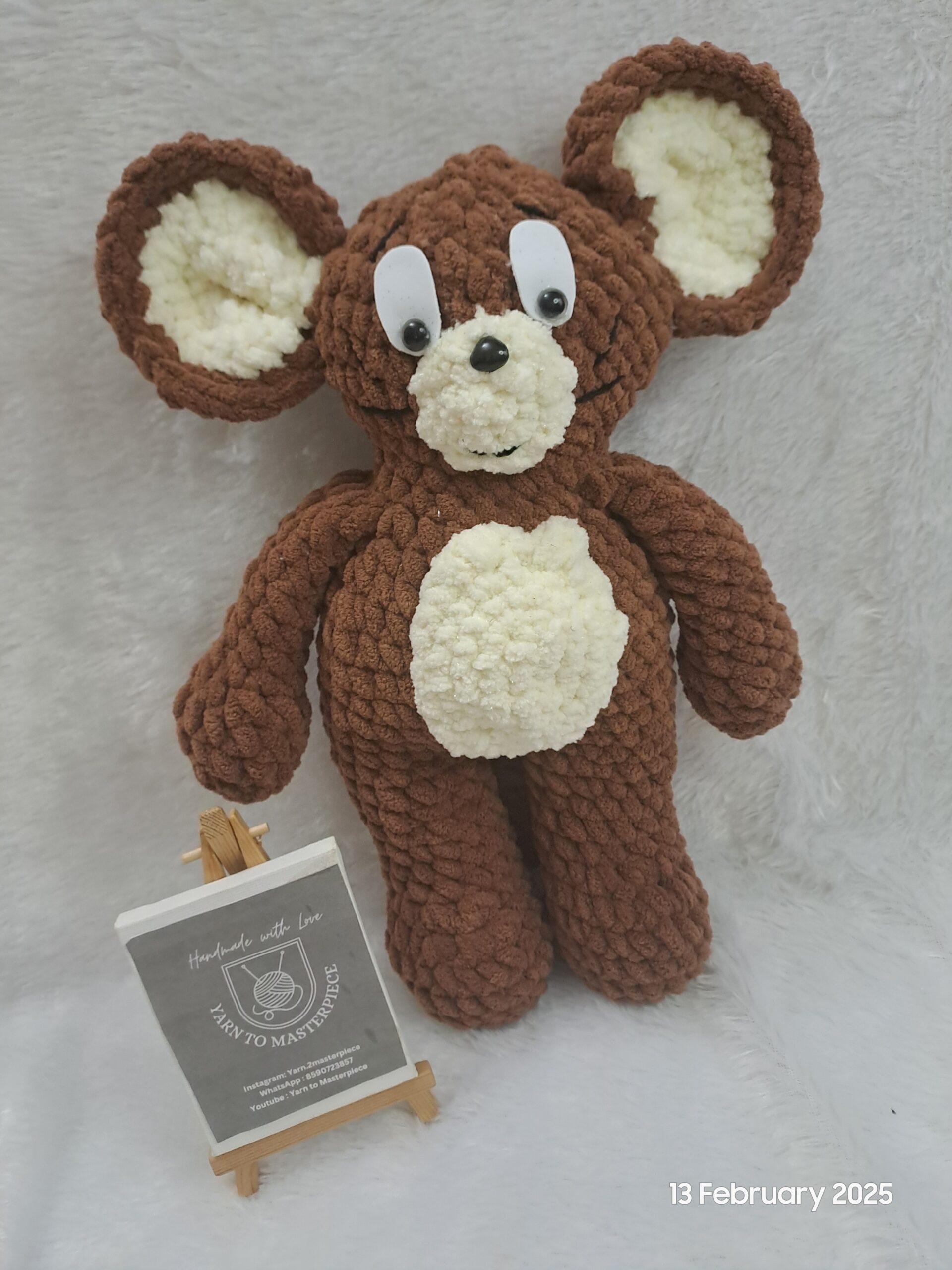 Crochet handmade mouse soft toy/ Crochet plushie Jerry toy - Image 4