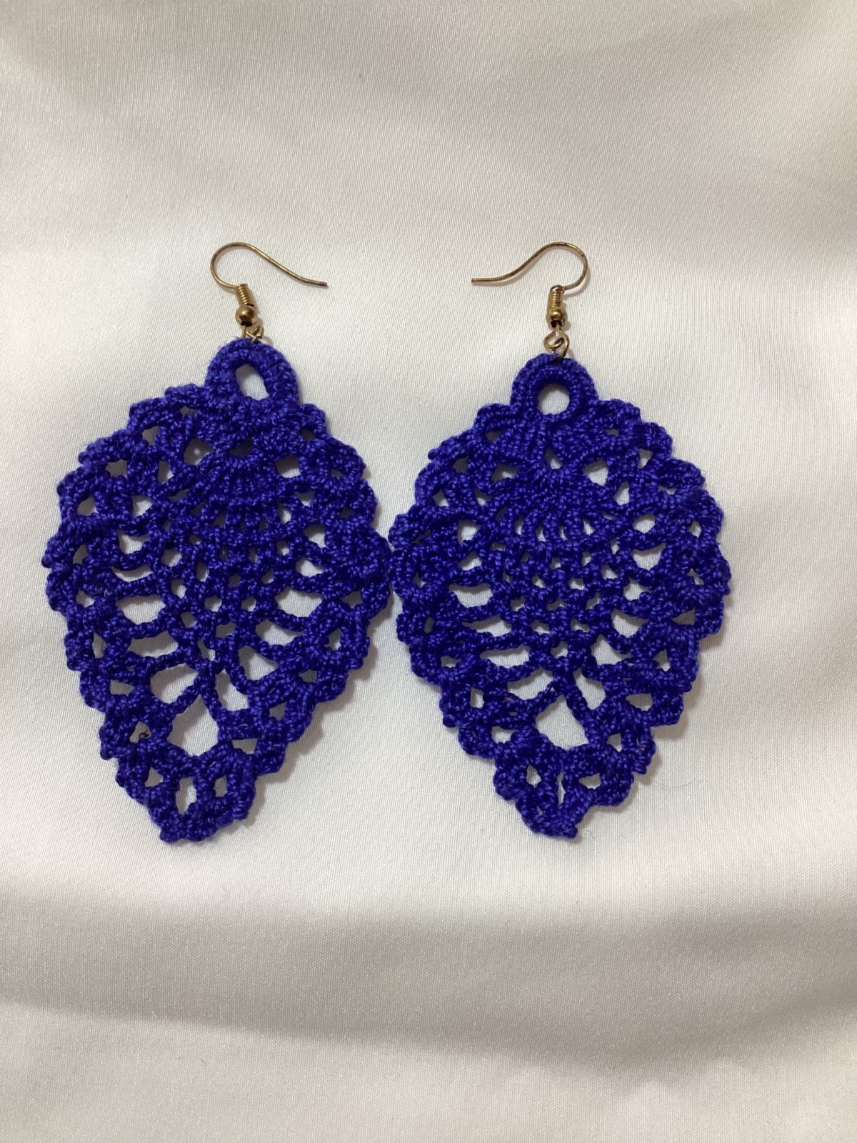 Blue crochet earrings
