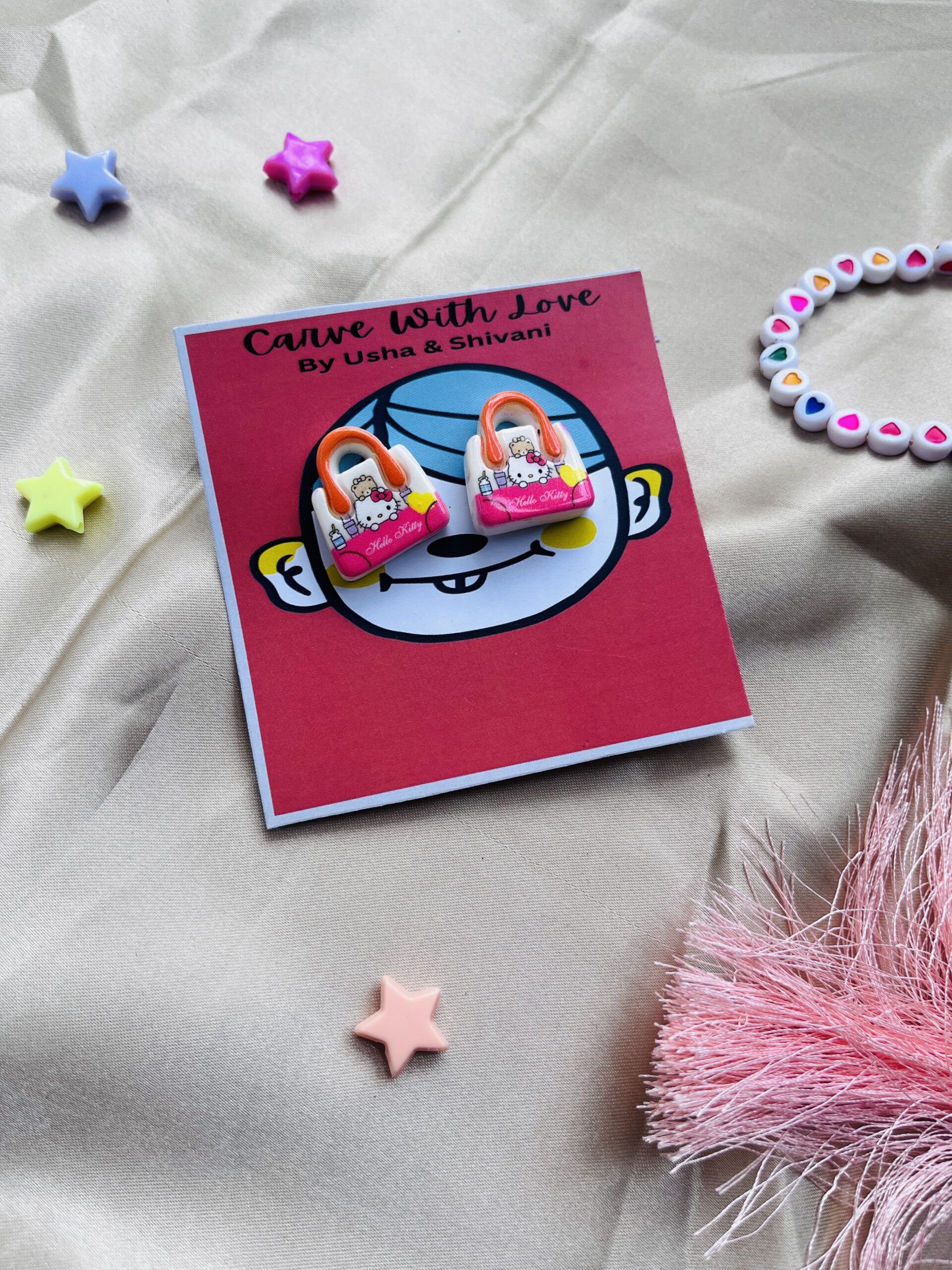 Resin purse earrings | Handmade Resin Earrings | Resin Studs - Image 5