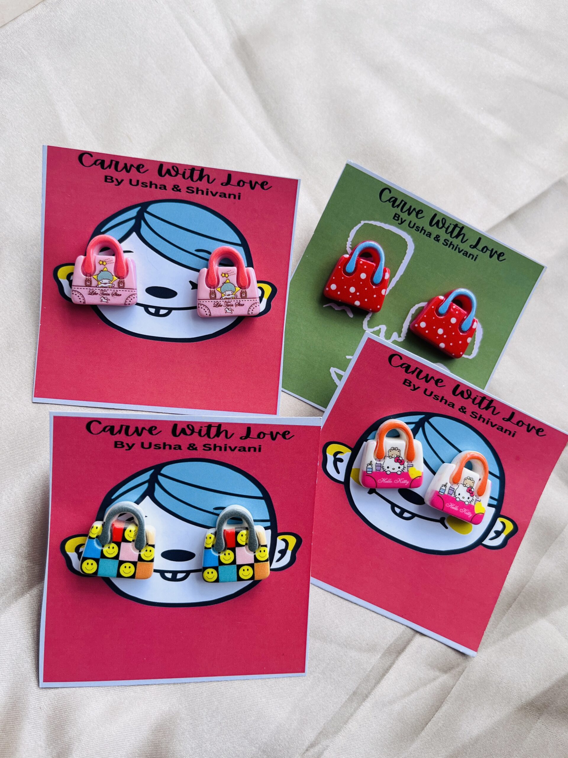 Resin purse earrings | Handmade Resin Earrings | Resin Studs