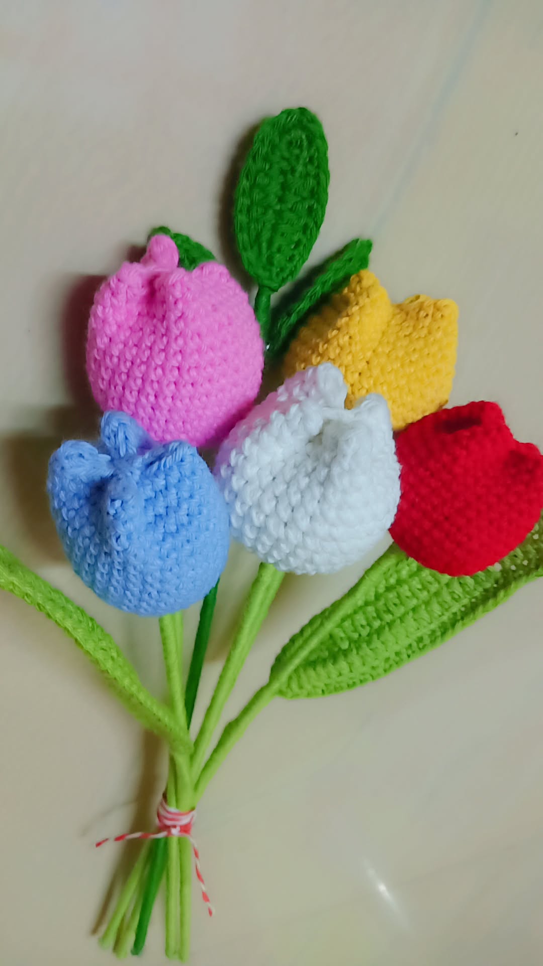 Crochet Tulip bouquet - Set of 5 Flowers | Handmade | Crochet Flowers for Every Occasion