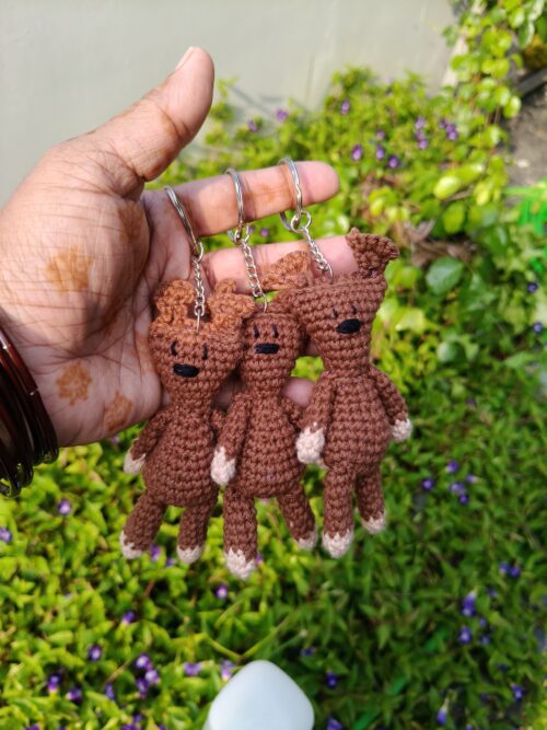 Mr Bean Teddy Bear Keychain | Cute Teddy Bear Keychain | Crochet Mr. Bean Teddy Bear Plush Toy/Keychain
