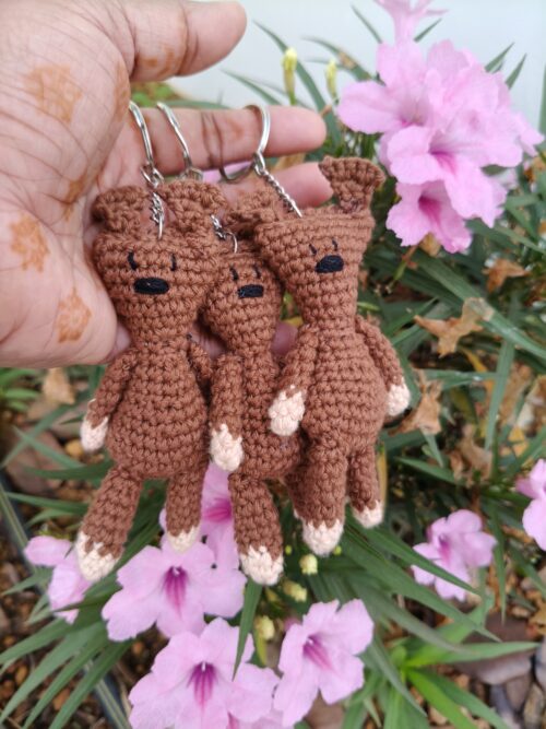 Mr Bean Teddy Bear Keychain | Cute Teddy Bear Keychain | Crochet Mr. Bean Teddy Bear Plush Toy/Keychain - Image 2