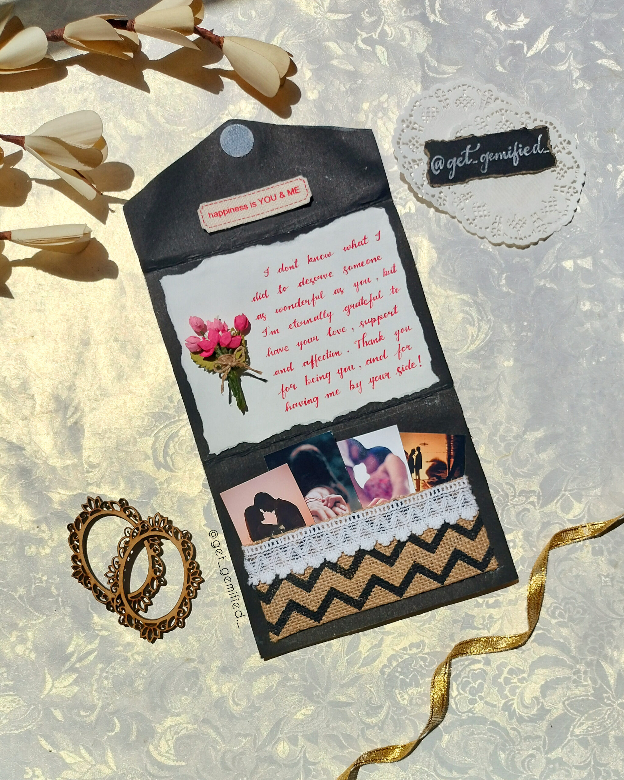 Jute Card| Envelope Card | Love Notes|Birthday & Anniversary Gifting - Image 2