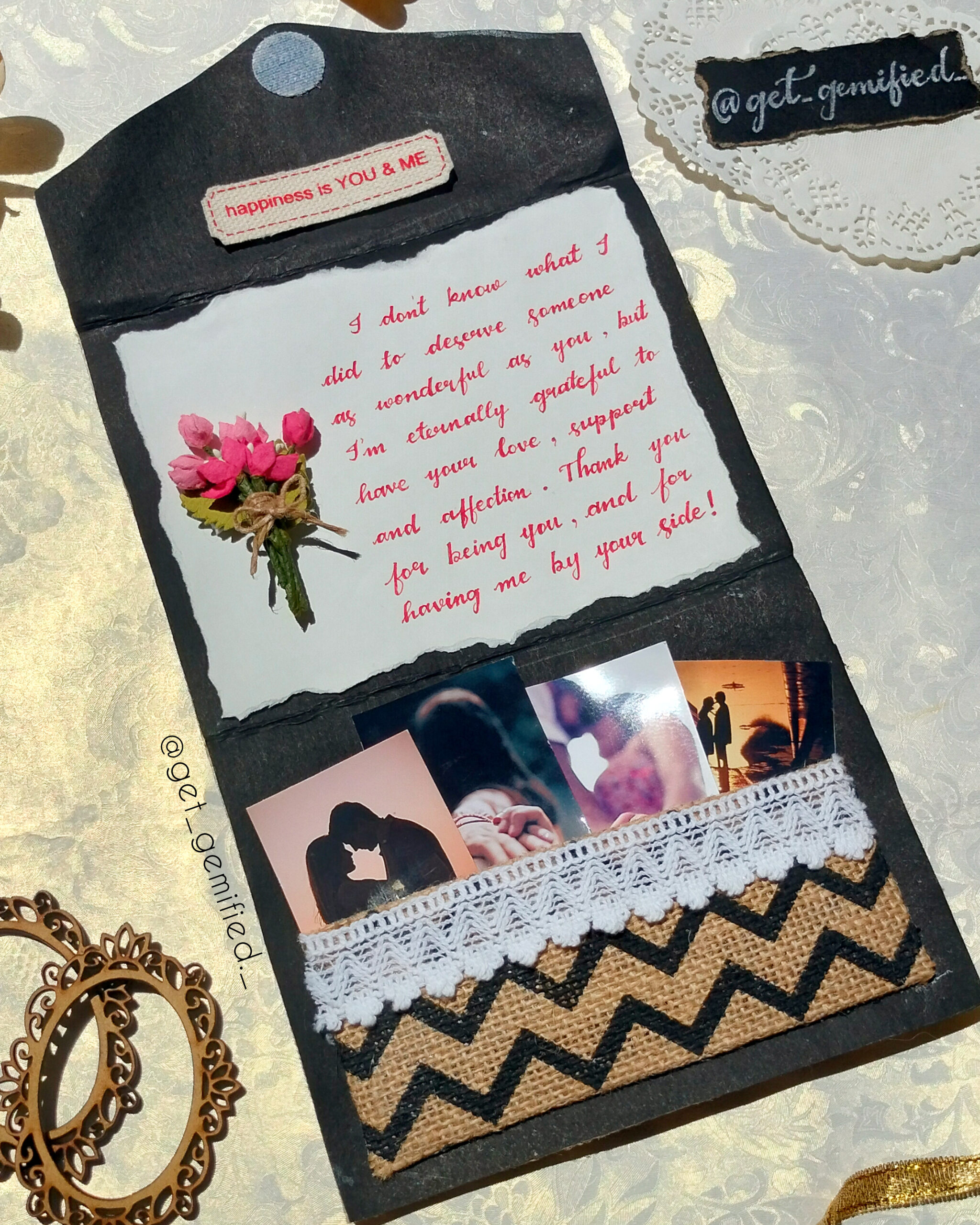 Jute Card| Envelope Card | Love Notes|Birthday & Anniversary Gifting - Image 3