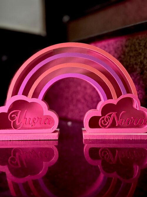 Personalized Rainbow Money Bank with Name | Wooden Piggy Bank for Kids | Handmade Nursery Decor | Custom Name Rainbow Piggy Bank | Sibling Gift | Wooden Money Box | Pastel Cloud Decor for Girls | Dual Name Rainbow Bank | Personalized Kids Room Decor | Birthday Gift for Children