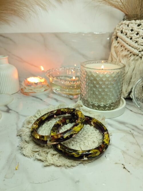 Resin rose bangle | Resin Real Flower Bangle | Rose Preserved Bangle