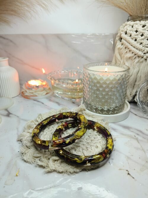 Resin rose bangle | Resin Real Flower Bangle | Rose Preserved Bangle - Image 2