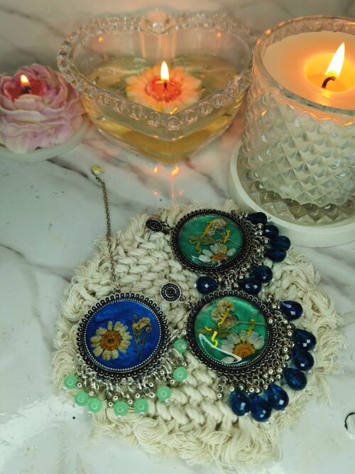 Customized Resin jhumka Earrings | Floral Resin Jhumka | Resin Earrings