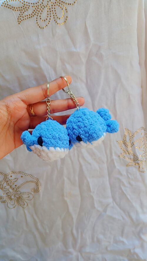 Crochet Whale Keychain/Bag Charm | Crochet Handmade Amigurumi Whale Keychain | Whale Keychain