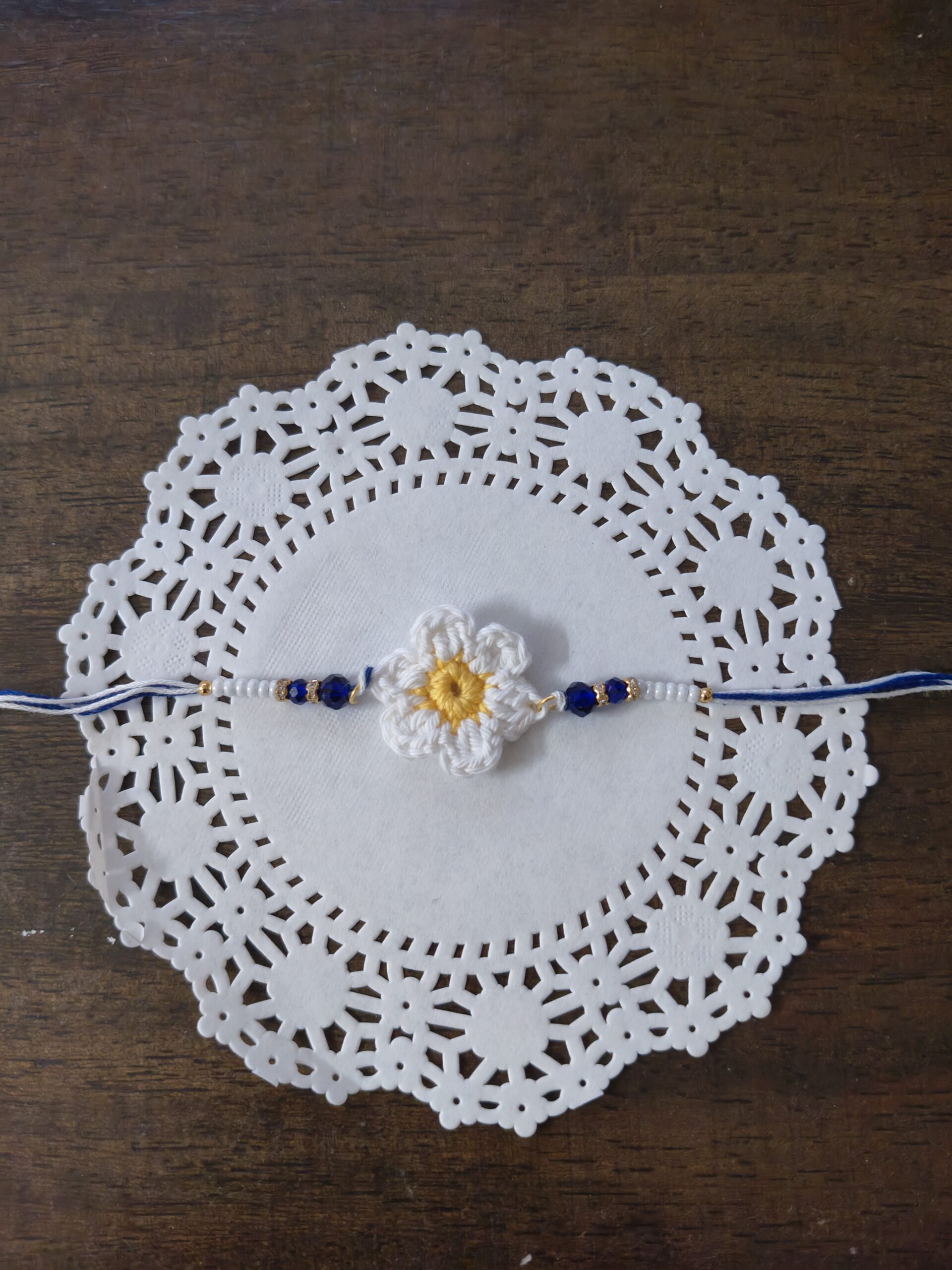 Handmade Crochet Rakhi – Soft, skin-friendly, eco-conscious, and uniquely designed – perfect for brothers, bhabhis, and kids - Image 2