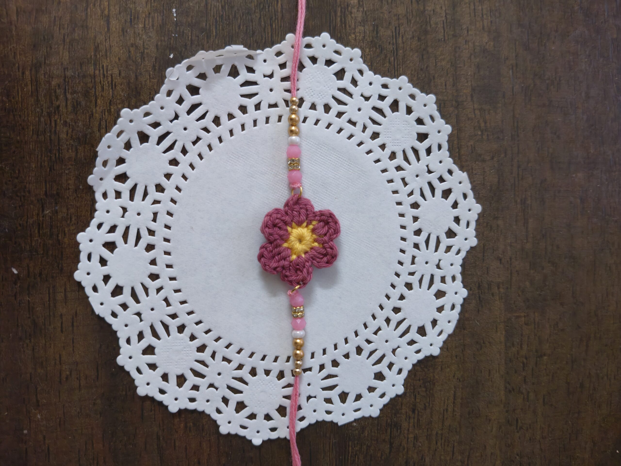 Handmade Crochet Rakhi – Soft, skin-friendly, eco-conscious, and uniquely designed – perfect for brothers, bhabhis, and kids - Image 2