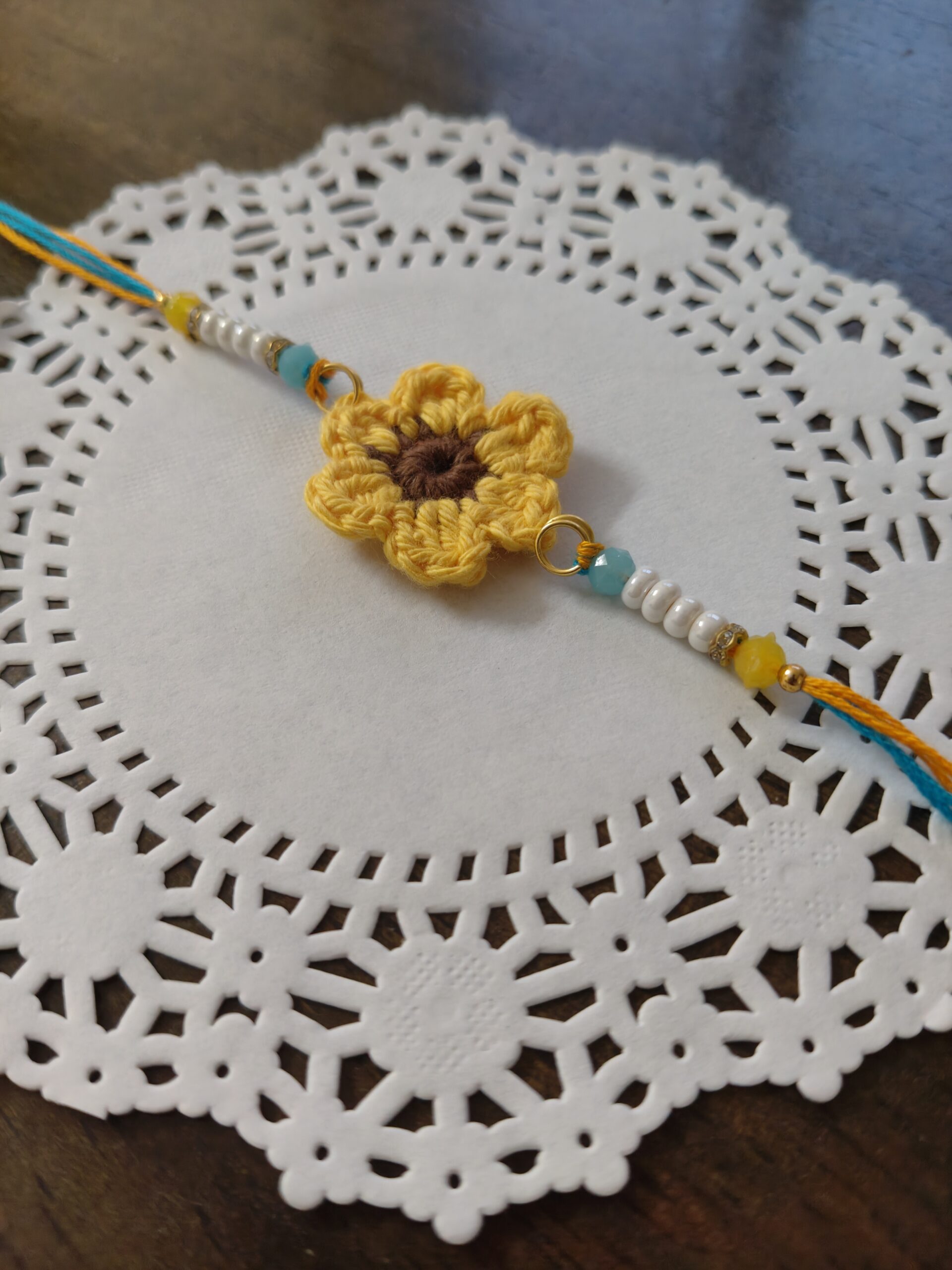 Handmade Crochet Rakhi – Soft, skin-friendly, eco-conscious, and uniquely designed – perfect for brothers, bhabhis, and kids