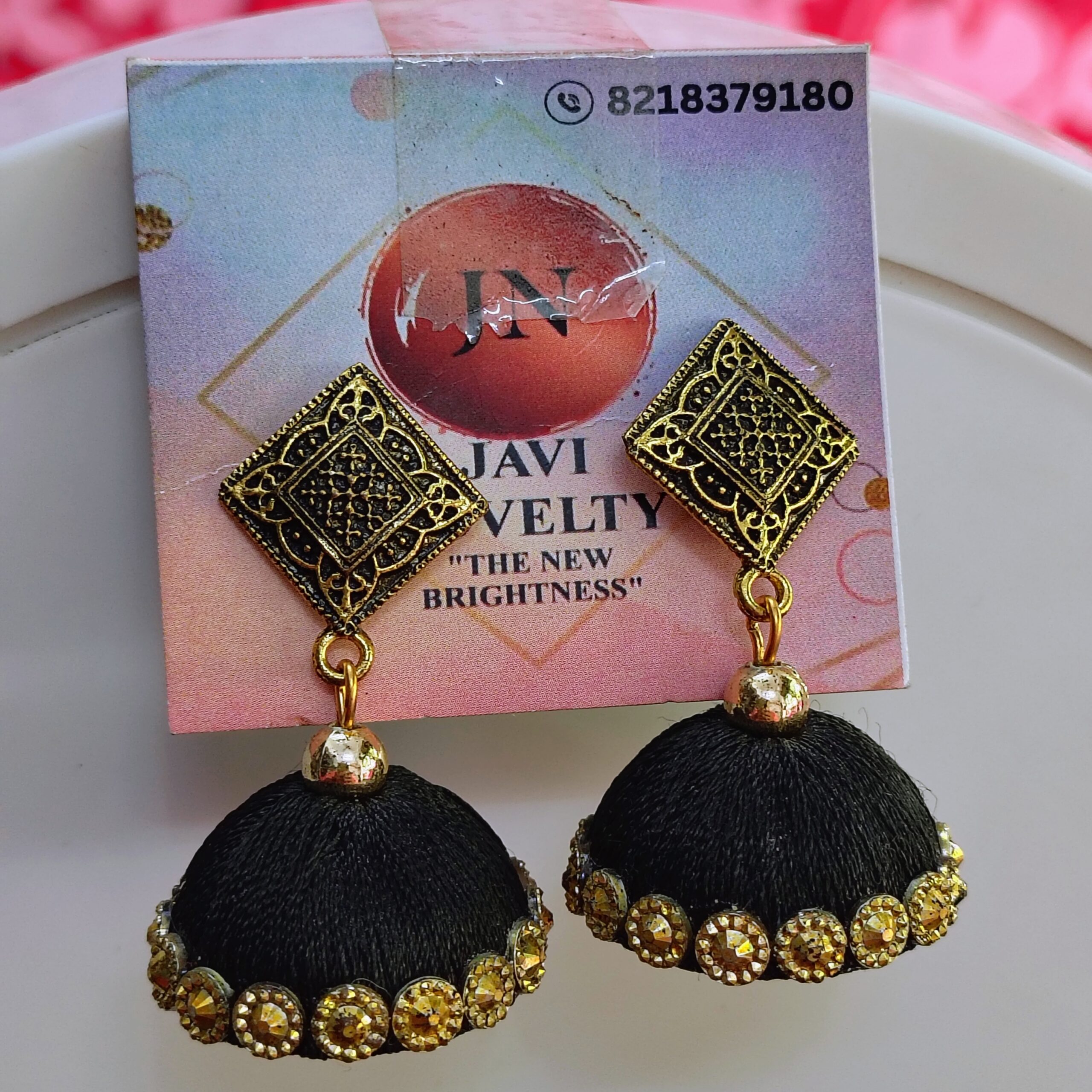 Handcrafted Golden Silk Thread Jhumka Earrings – Javi Novelties