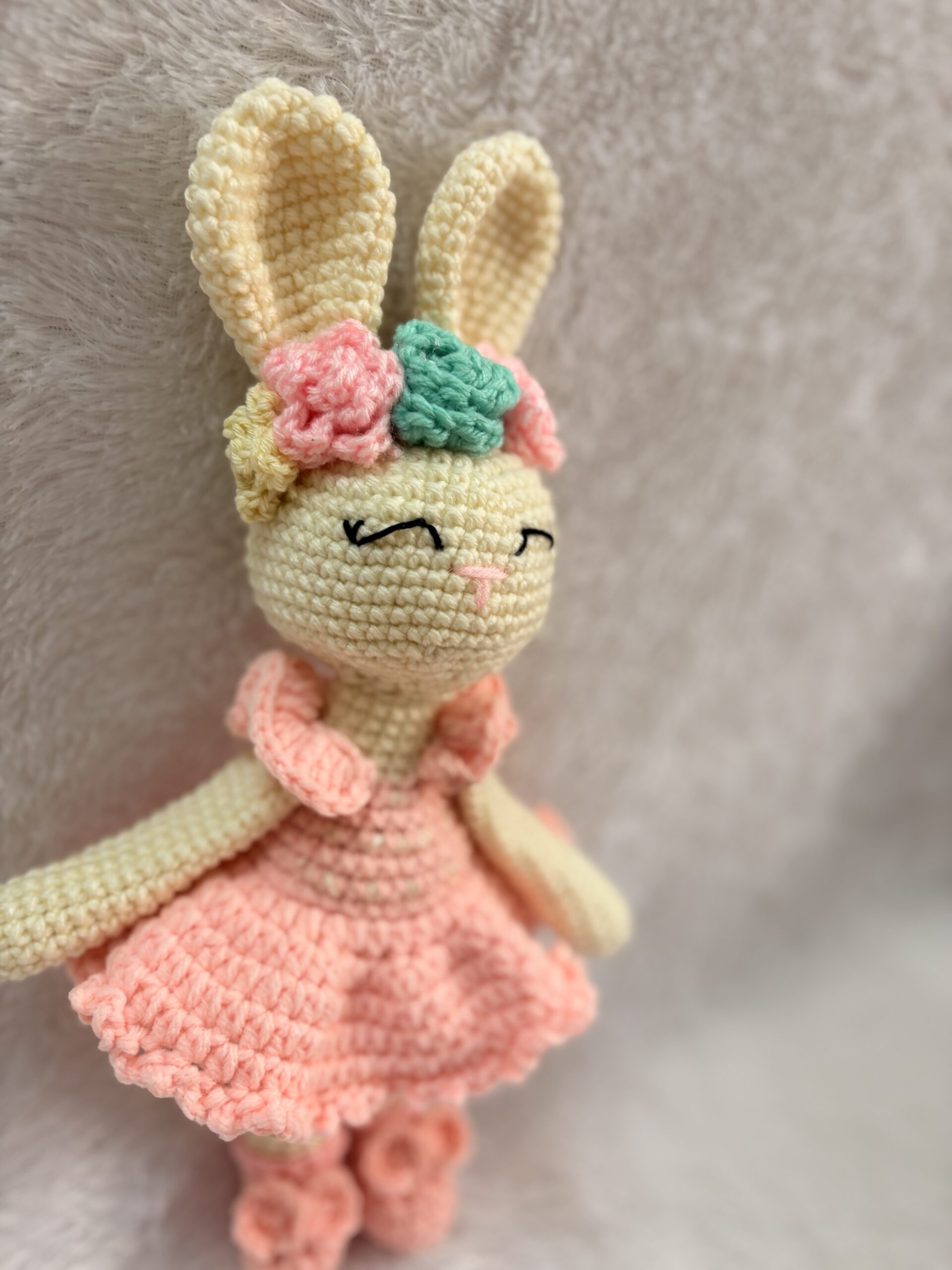 Crochet Bunny/Rabbit soft toy/ toys for girls/bunny with frock soft toy - Image 2