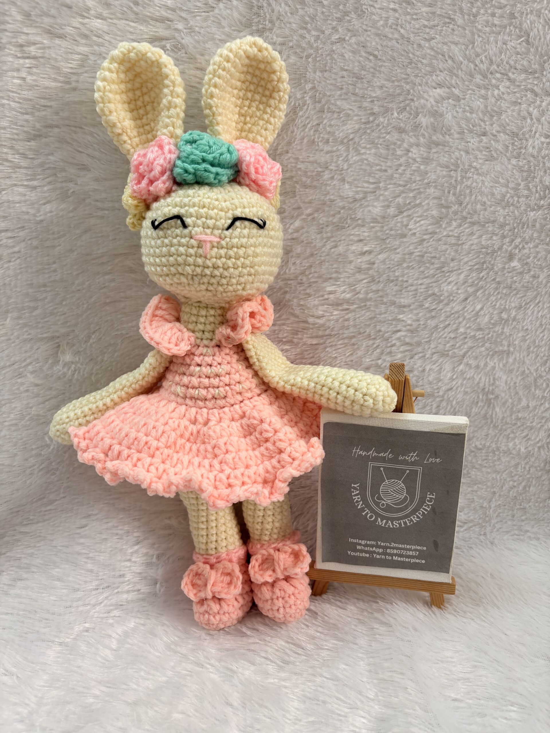 Crochet Bunny/Rabbit soft toy/ toys for girls/bunny with frock soft toy - Image 4