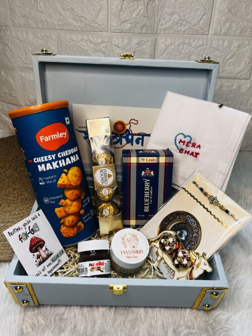 Premium leather trunk Raksha Bandhan Hamper for Brother | Sister | Bhaiya-bhabhi | Kids | Rakhi Gift Hamper | Love Rakhi Hamper | Rakhi Gift Box - Image 2