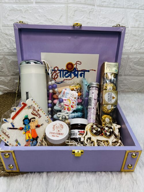 Premium leather trunk Raksha Bandhan Hamper for Brother | Sister | Bhaiya-bhabhi | Kids | Rakhi Gift Hamper | Love Rakhi Hamper | Rakhi Gift Box - Image 6