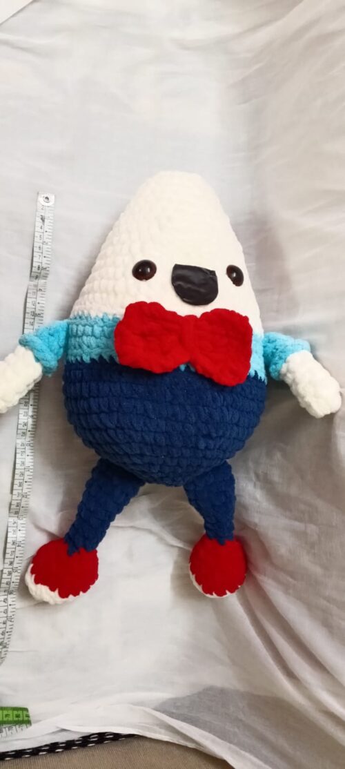 Crochet big Humpty Dumpty plushie soft toy / Handmade crochet big stuffed soft toy - Image 2