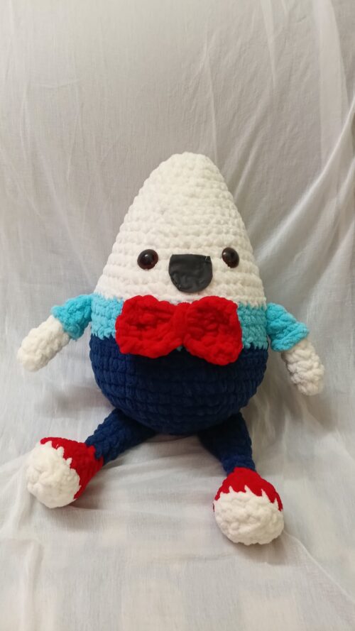Crochet big Humpty Dumpty plushie soft toy / Handmade crochet big stuffed soft toy - Image 3
