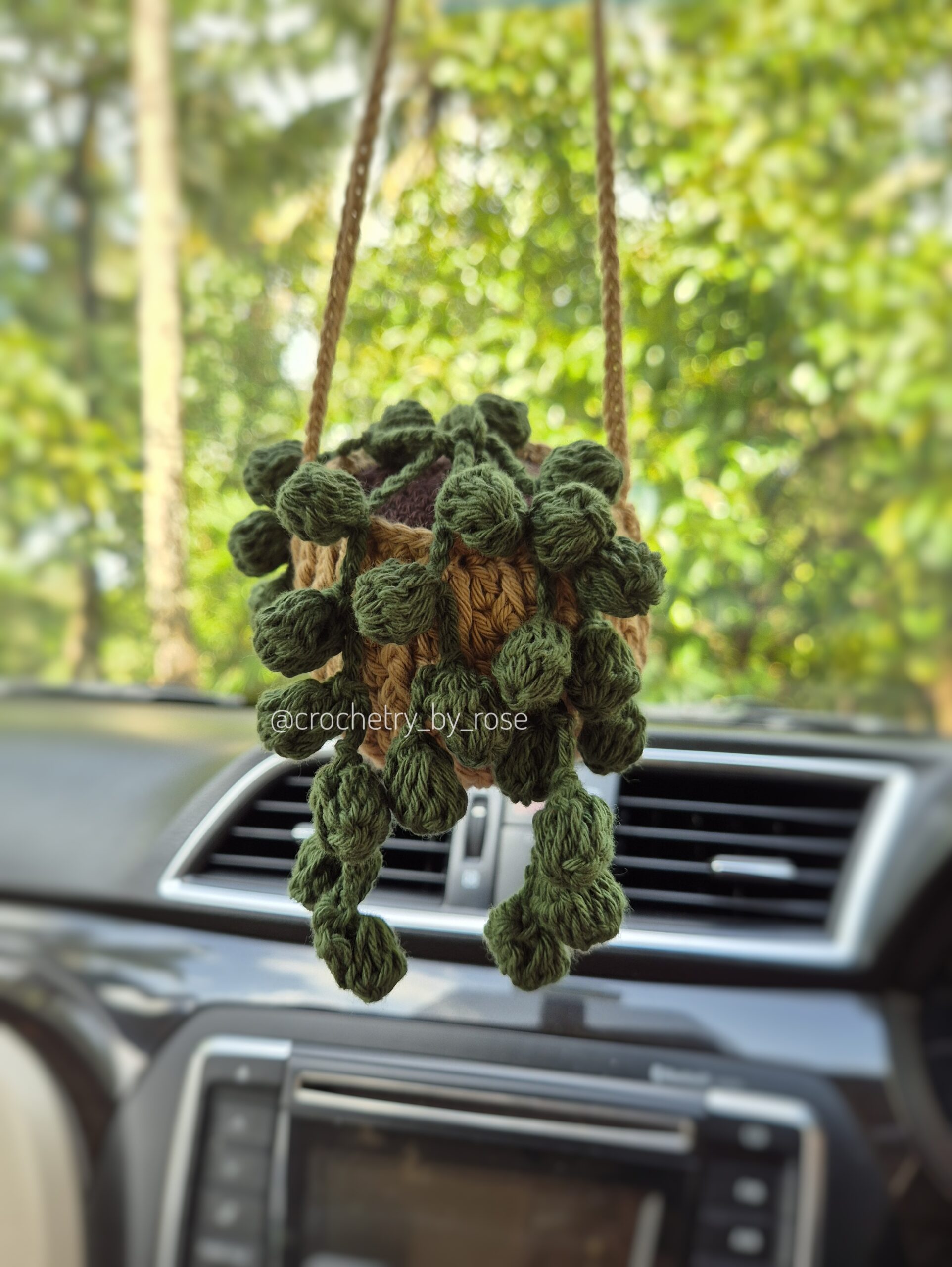 Crocheted Succulents | Crochet String of Pearls Succulent | Home Decor|Room Decor| Car hanging| Rearview Mirror Hanger| Crochet Car Accessories|Forever Plant - Image 2