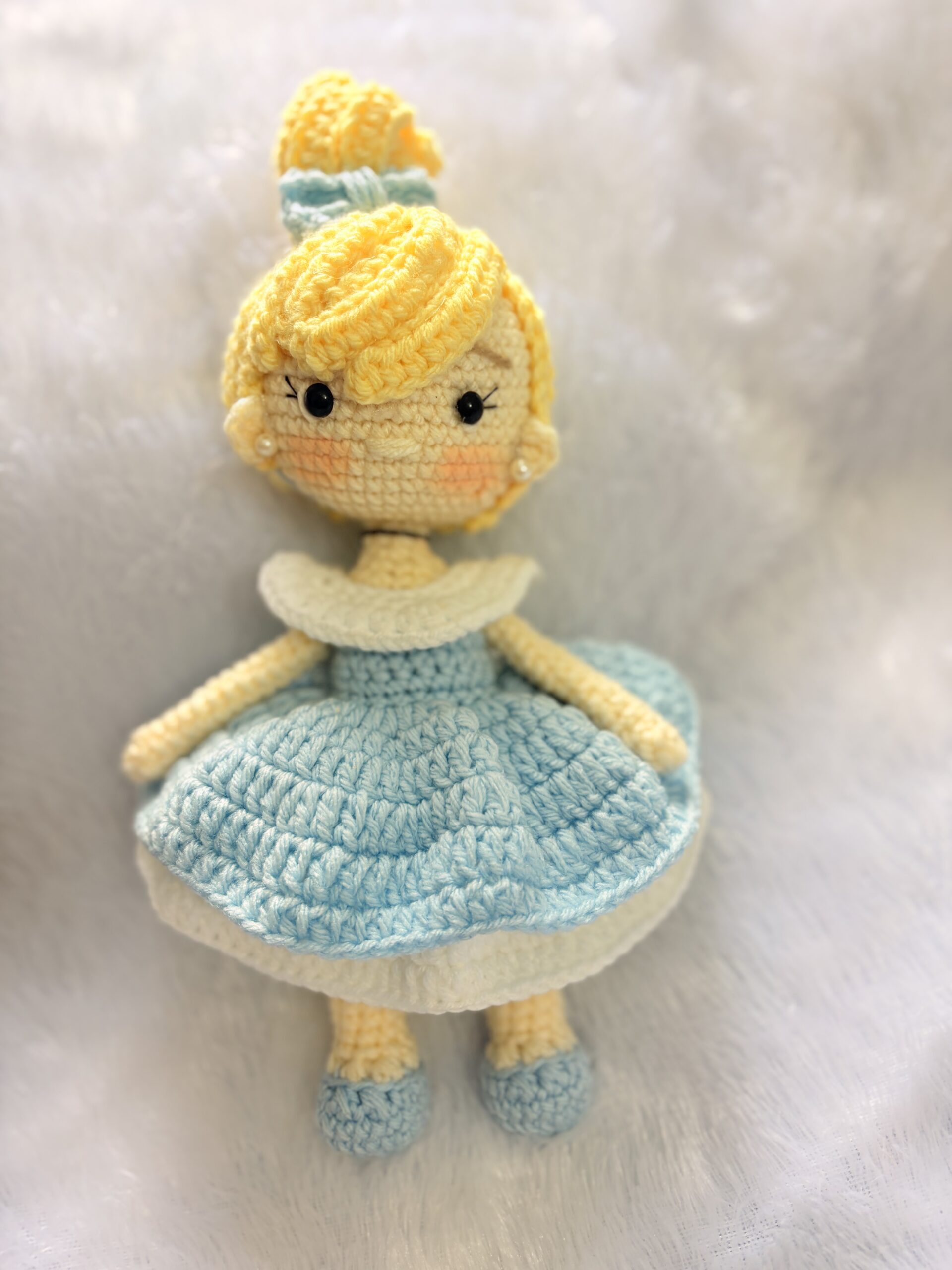 Crochet Cinderella Doll | handmade soft toy | Handmade Princess Toy | Nursery Decor - Image 2