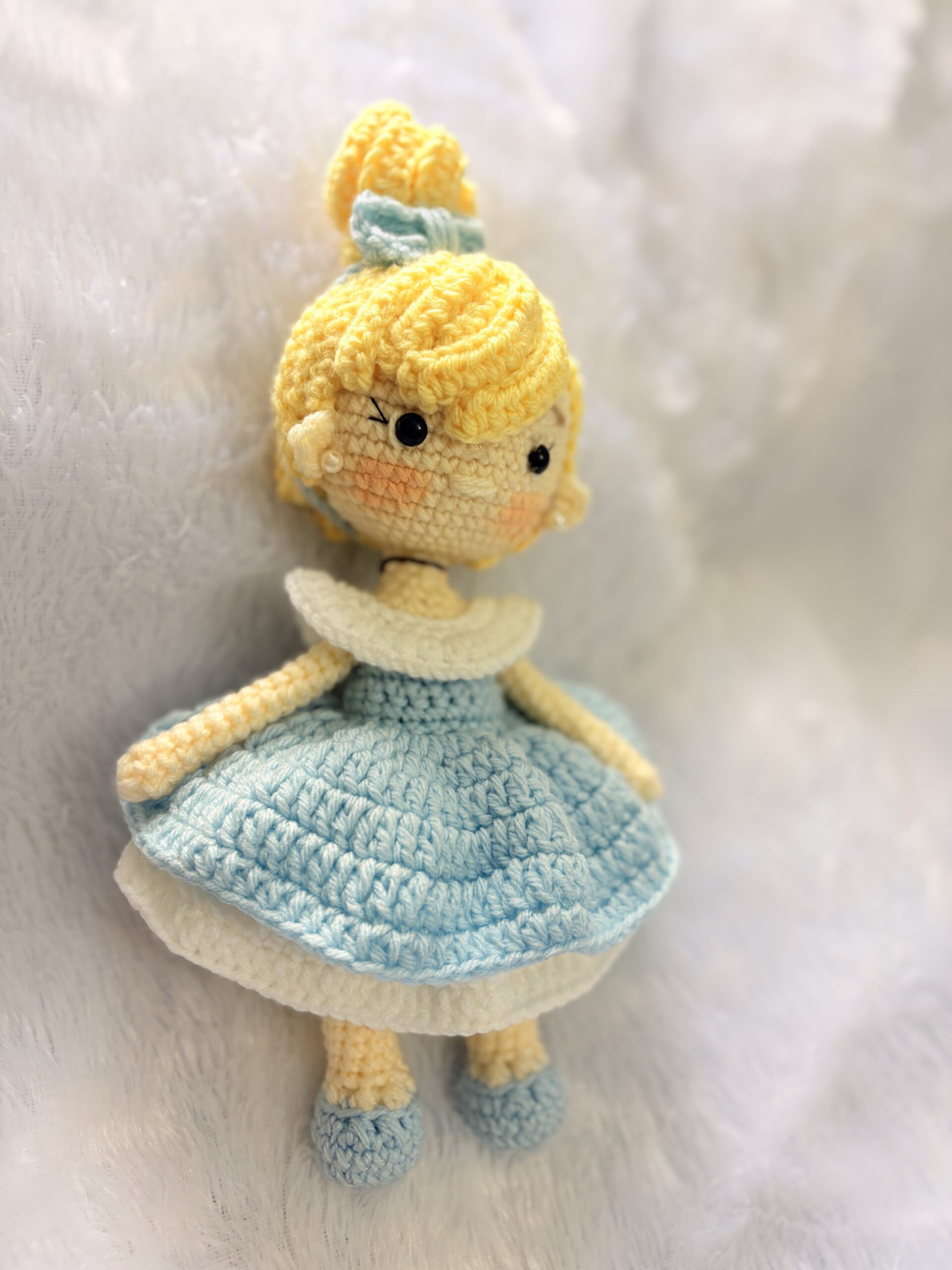 Crochet Cinderella Doll | handmade soft toy | Handmade Princess Toy | Nursery Decor - Image 5