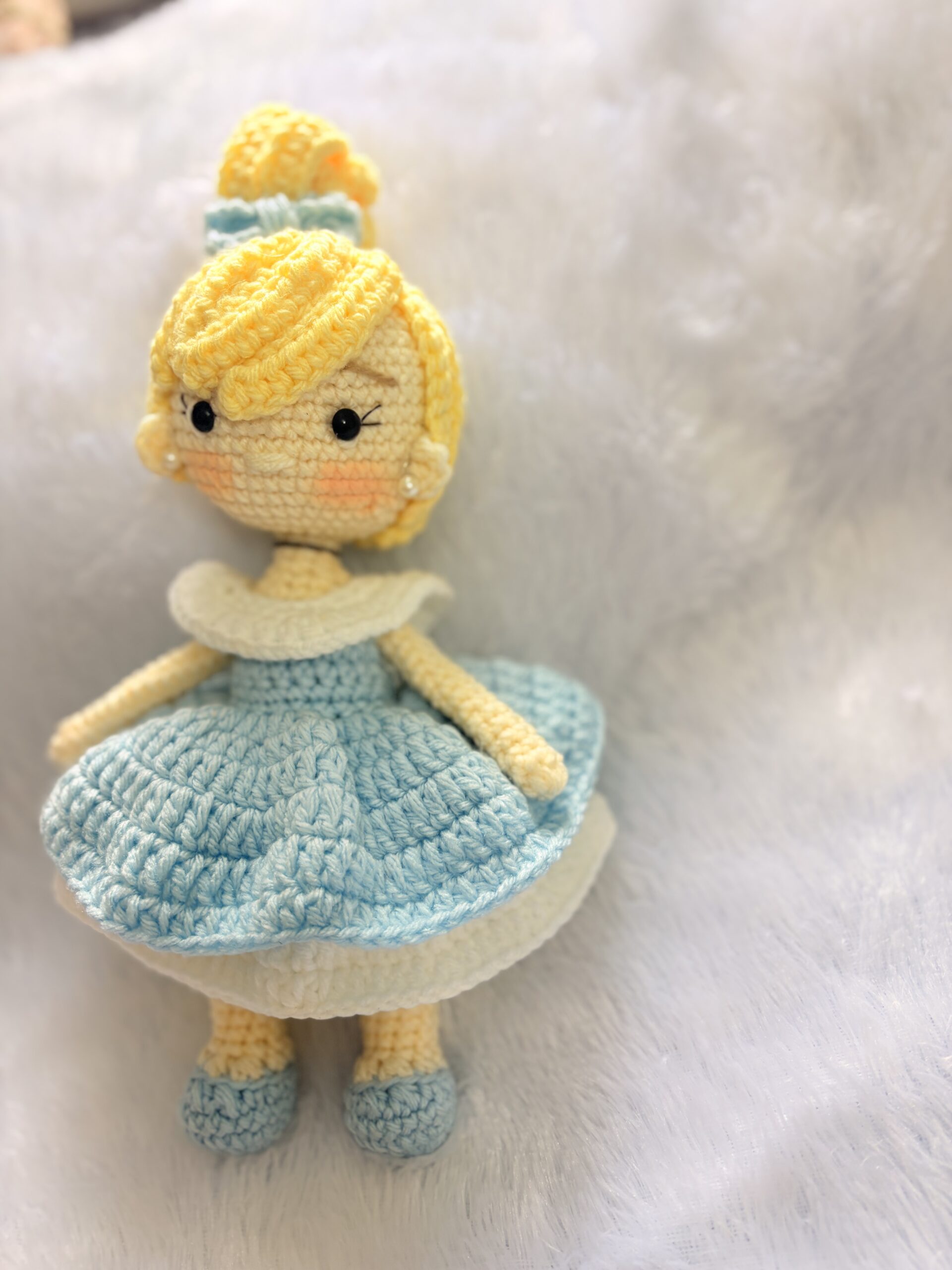 Crochet Cinderella Doll | handmade soft toy | Handmade Princess Toy | Nursery Decor - Image 3