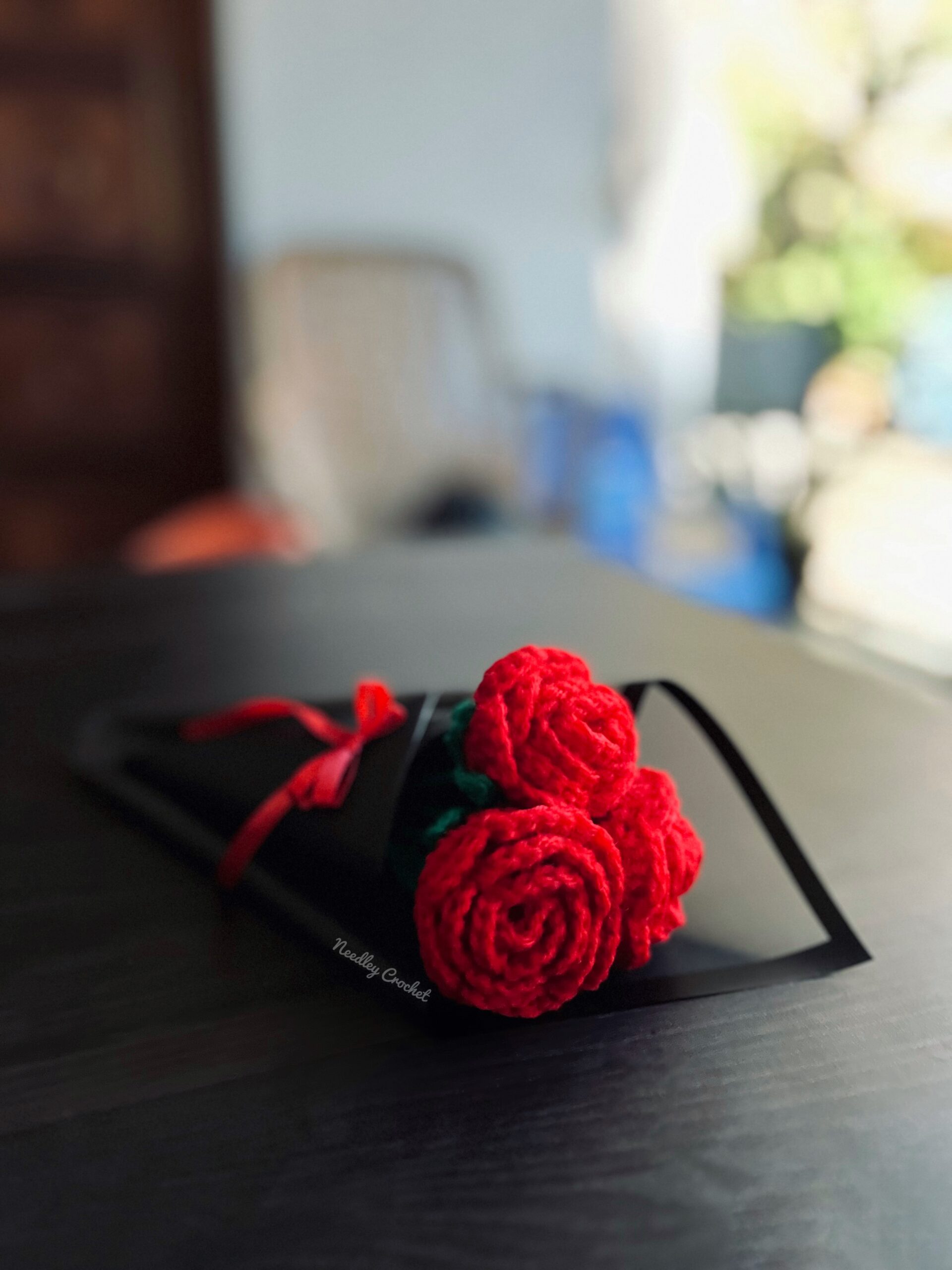 Crochet rose bouquet | Handmade Crochet Rose Flower Bouquet | Handcrafted Crochet Roses - Image 4