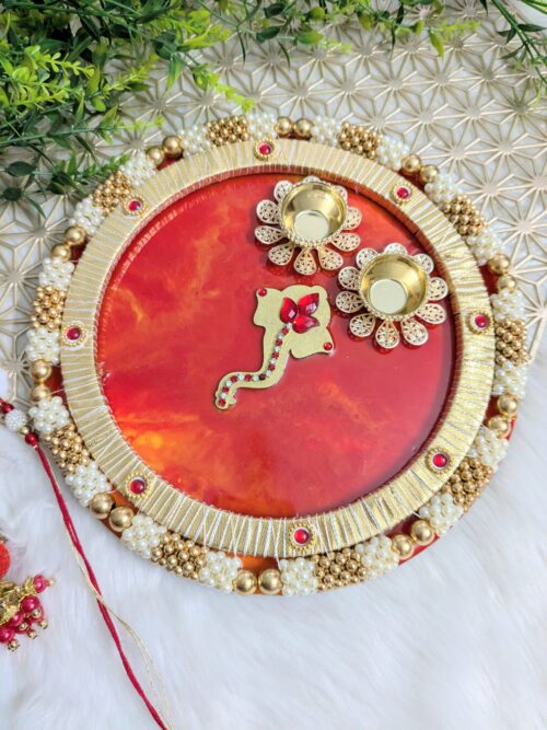 Resin Tilak Platter | Handmade Tilak Platter with Ganesh | Tilak Plate for Home