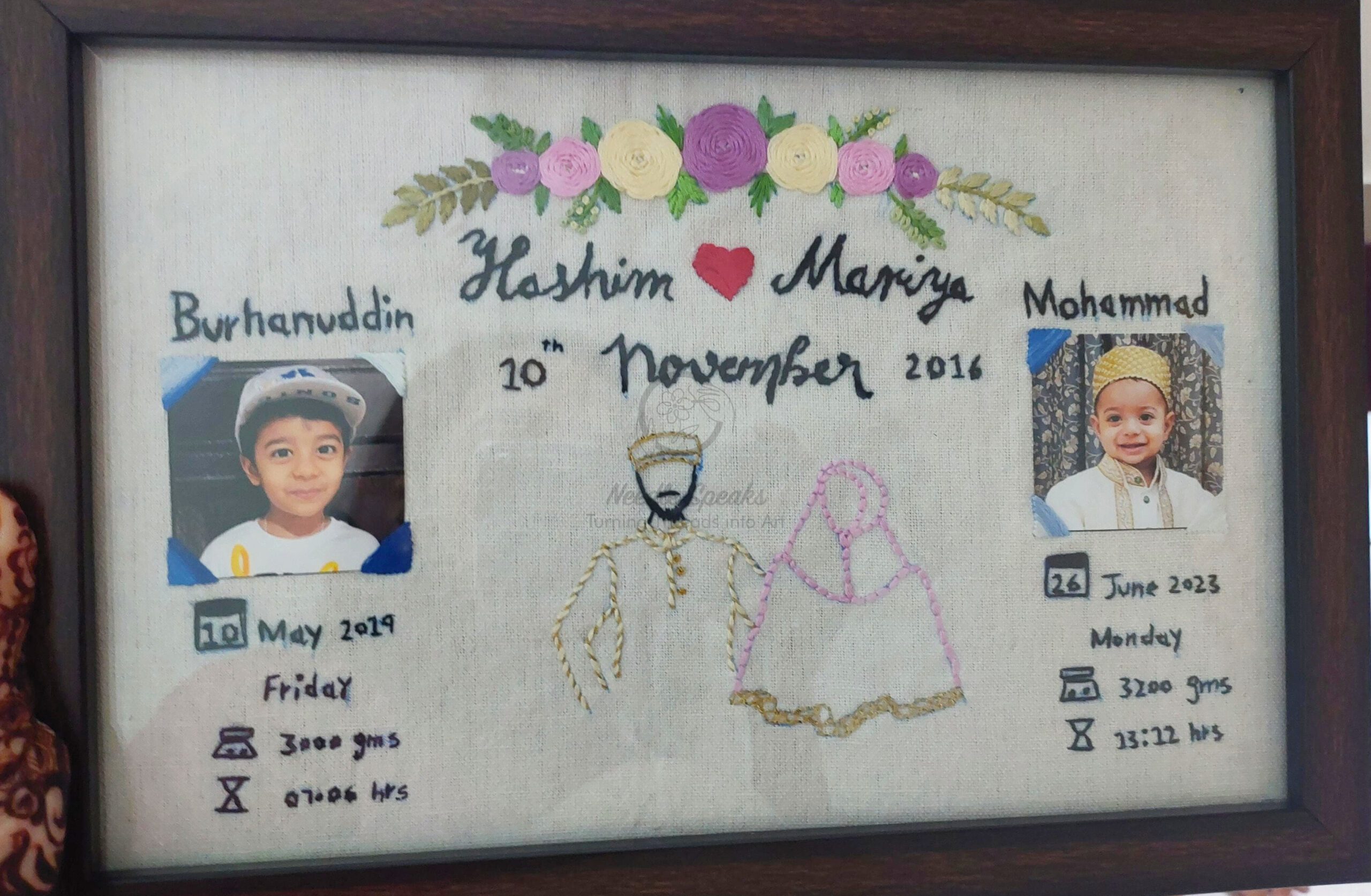 Couples wedding journey - hand embroidered/ hand embroidery/ wall decor/ wall frame/ personalized/ customized/ wedding gift/ anniversary