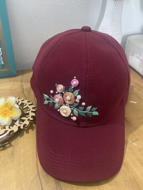 Floral Embroidered Cap | Embroidered Cap for Women